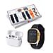 Closeout Deal - i20 Ultra 2 Max 10-in-1 Smartwatch Set with Earphones & 7 Strap, Compatible with Apple iOS and Android - Black