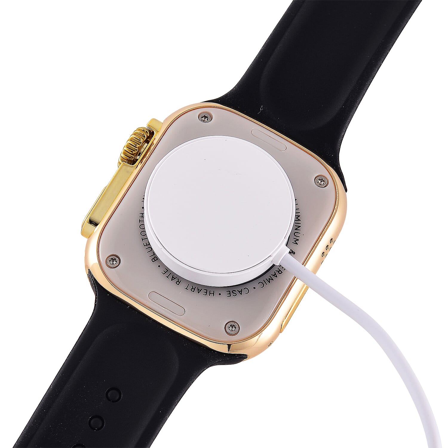 Closeout Deal - i20 Ultra 2 Max 10-in-1 Smartwatch Set with Earphones & 7 Strap, Compatible with Apple iOS and Android - Gold
