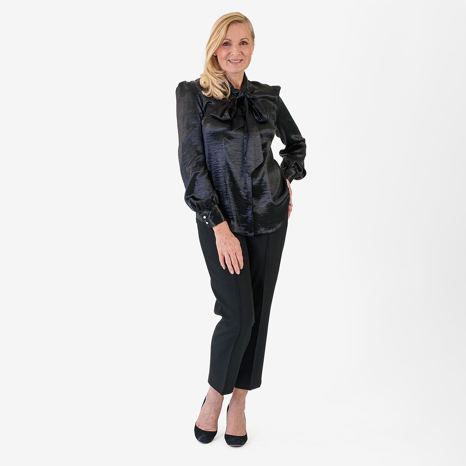 Best Seller Marina Kaneva Bow Tie Top (Size 8) - Black