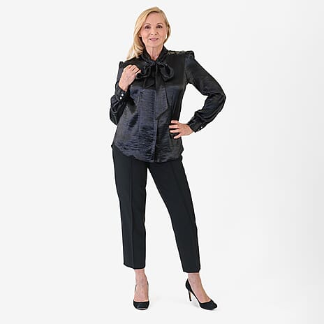 Best Seller Marina Kaneva Bow Tie Top (Size 10) - Black
