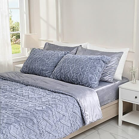 Hush Haven Jacquard Solid Comforter and Duvet (Size 225x1 cm) - Grey & White
