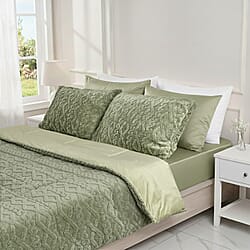 Hush Haven 6-Piece Taffeta Jacquard with Crystal Velvet Reverse Bedding Set