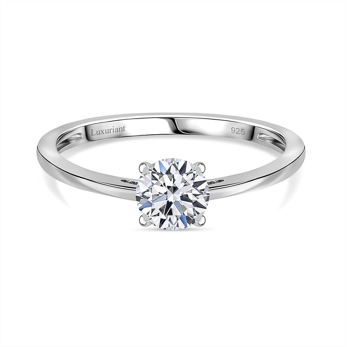 Luxuriant Lab Grown Diamond Solitaire Ring in Rhodium OverlaySterling Silver  0.500  Ct.