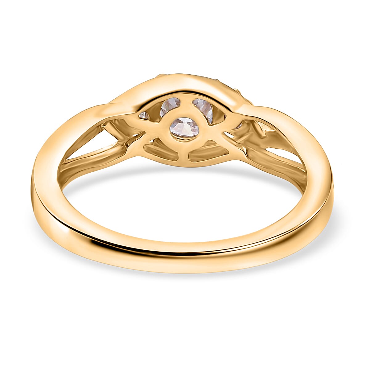 Moissanite Solitaire Ring in Sterling Silver 0.588 Ct.