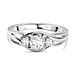 Moissanite Solitaire Ring in Sterling Silver 0.588 Ct.