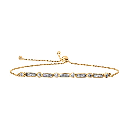 LUXURIANT 0.5 Ct. Lab Grown Diamond Bolo Bracelet in 18K Vermeil Yellow Gold Plated Sterling Silver, SGL Certified