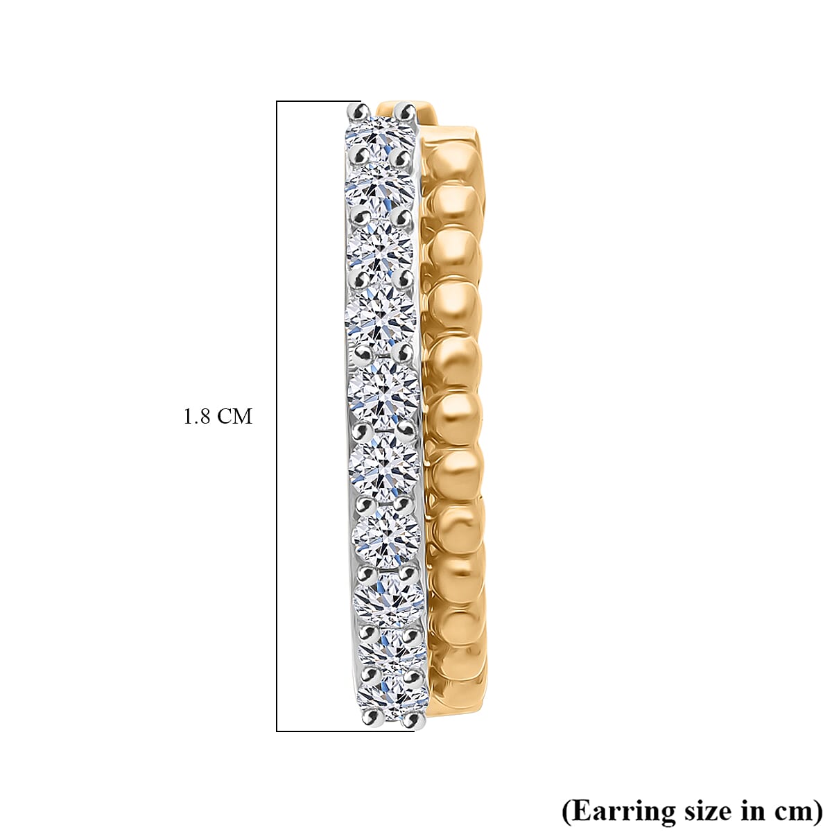 Luxuriant Lab Grown Diamond (SI-GH) Earring with Clasp in 18K Vermeil Yellow Gold Plated Sterling Silver 0.50 Ct.