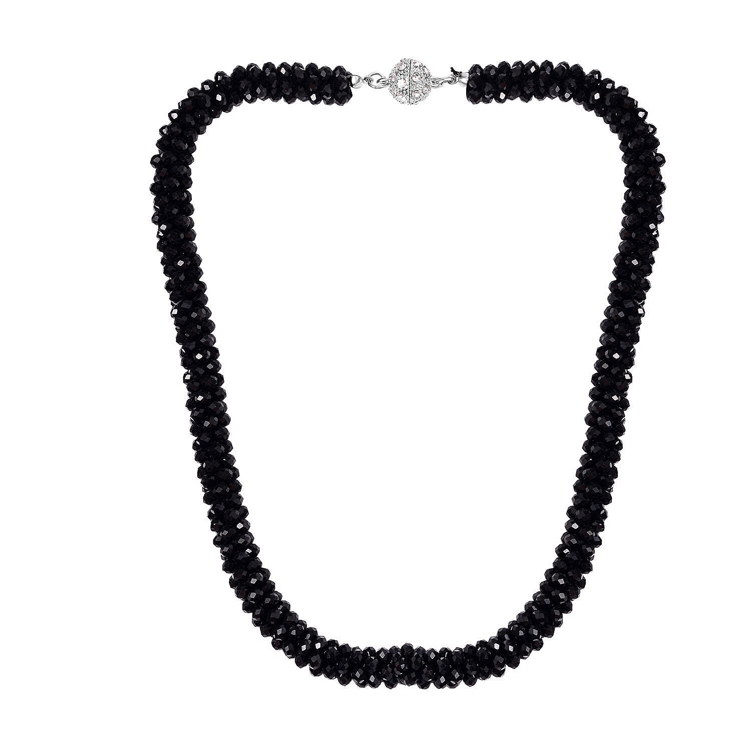 White Crystal Necklace (Size 20) in Gold Tone