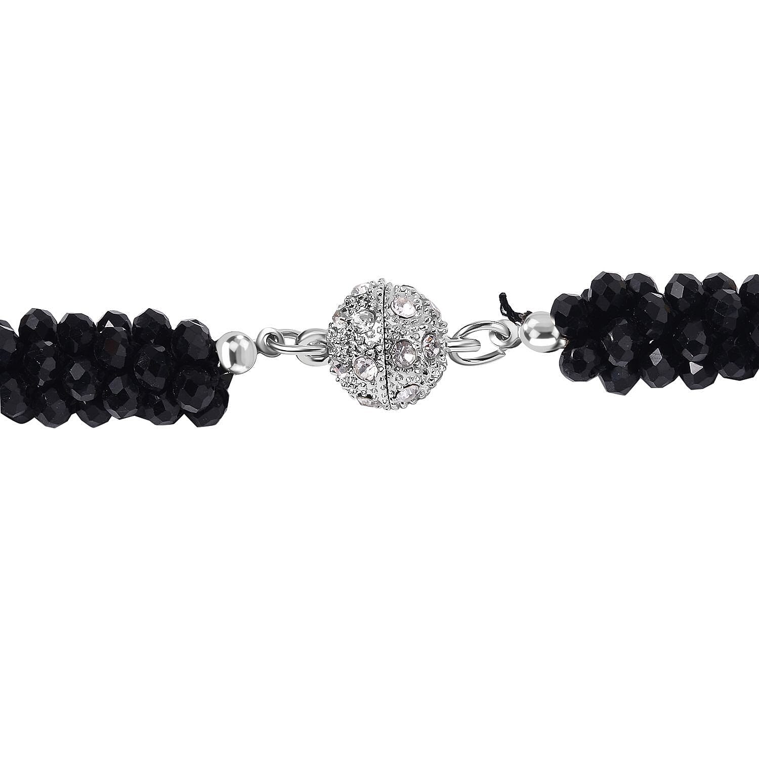 White Crystal Necklace (Size 20) in Gold Tone