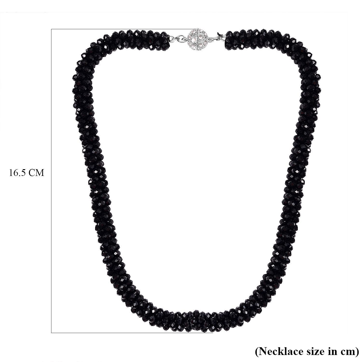 White Crystal Necklace (Size 20) in Gold Tone