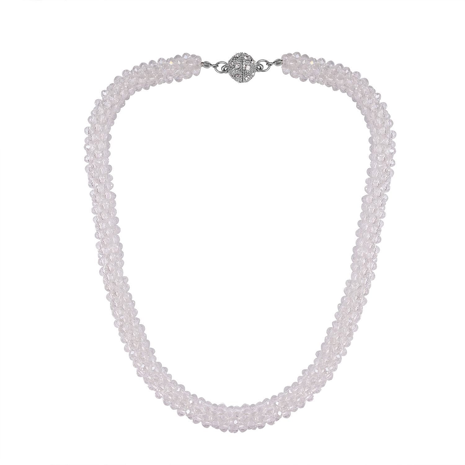 White Crystal Fancy Necklace (Size - 20)  0.020  Ct.