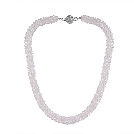 White Crystal Fancy Necklace (Size - 20)  0.020  Ct.
