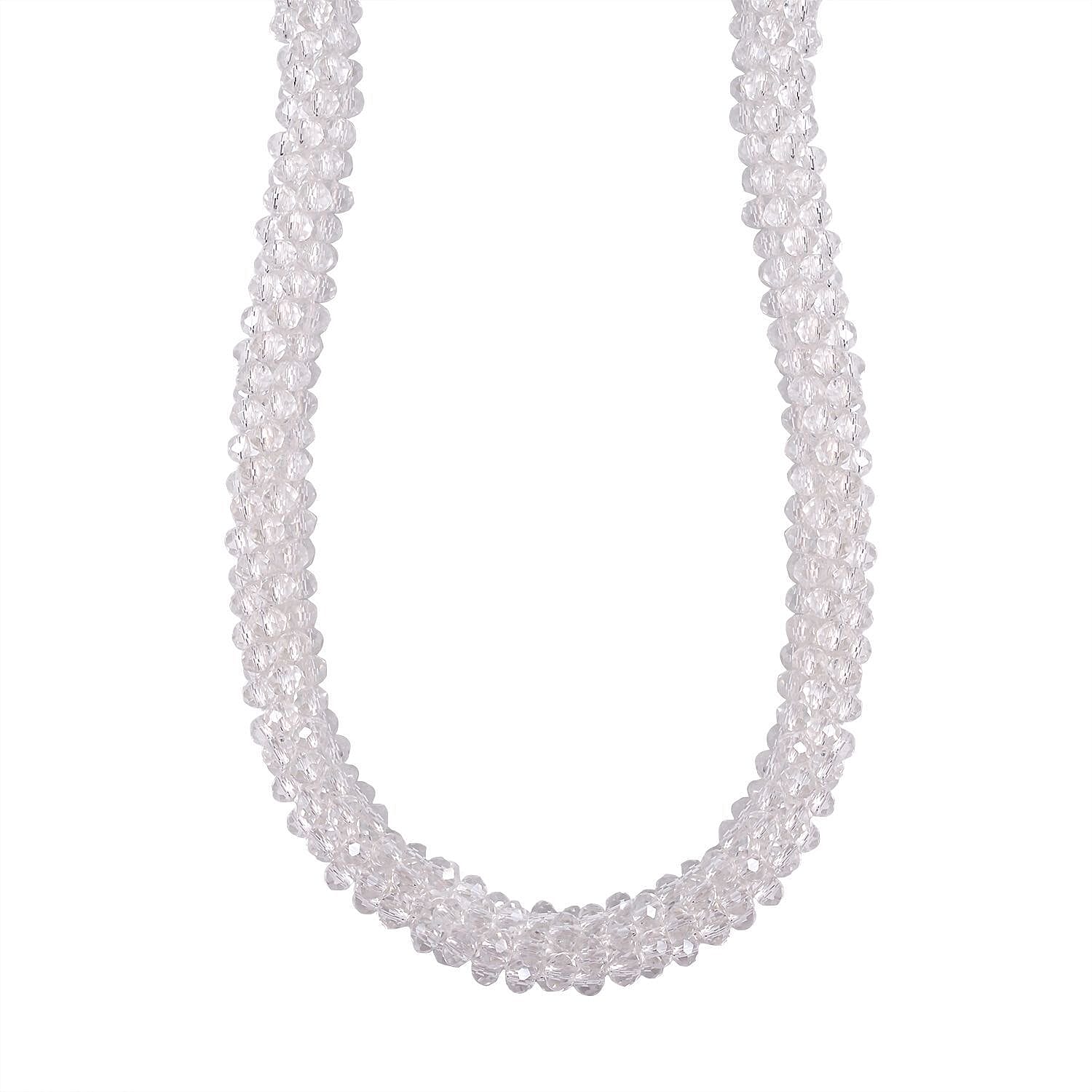 White Crystal Fancy Necklace (Size - 20)  0.020  Ct.