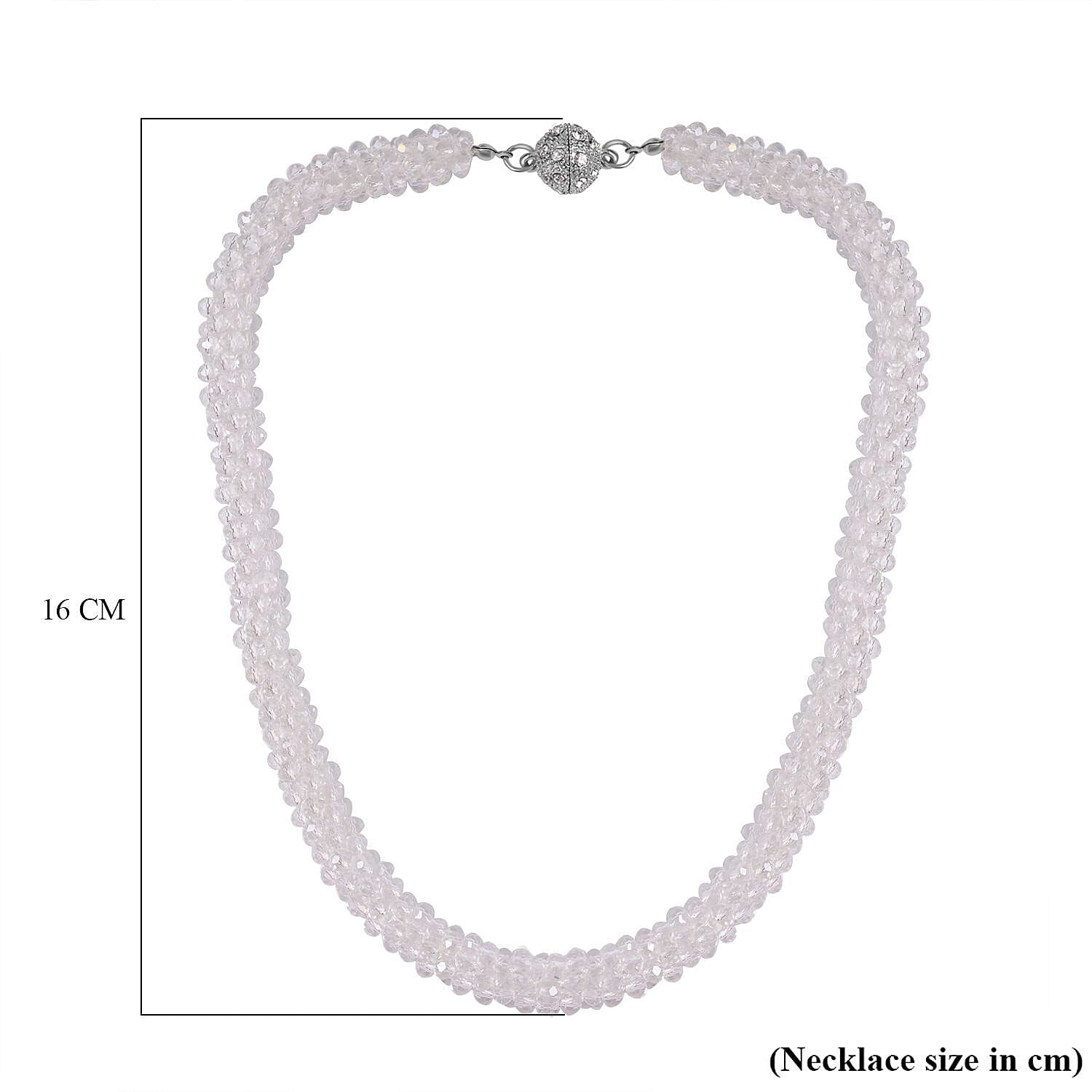 White Crystal Fancy Necklace (Size - 20)  0.020  Ct.