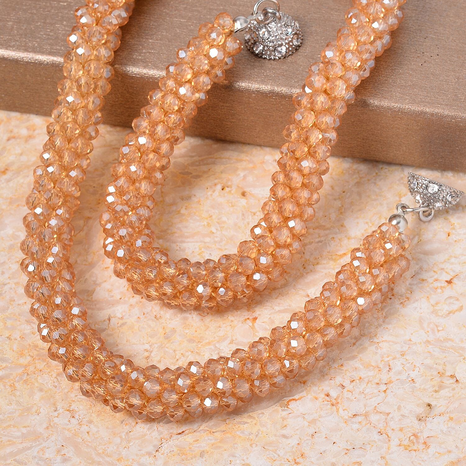 White Crystal Fancy Necklace (Size - 20)  0.020  Ct.