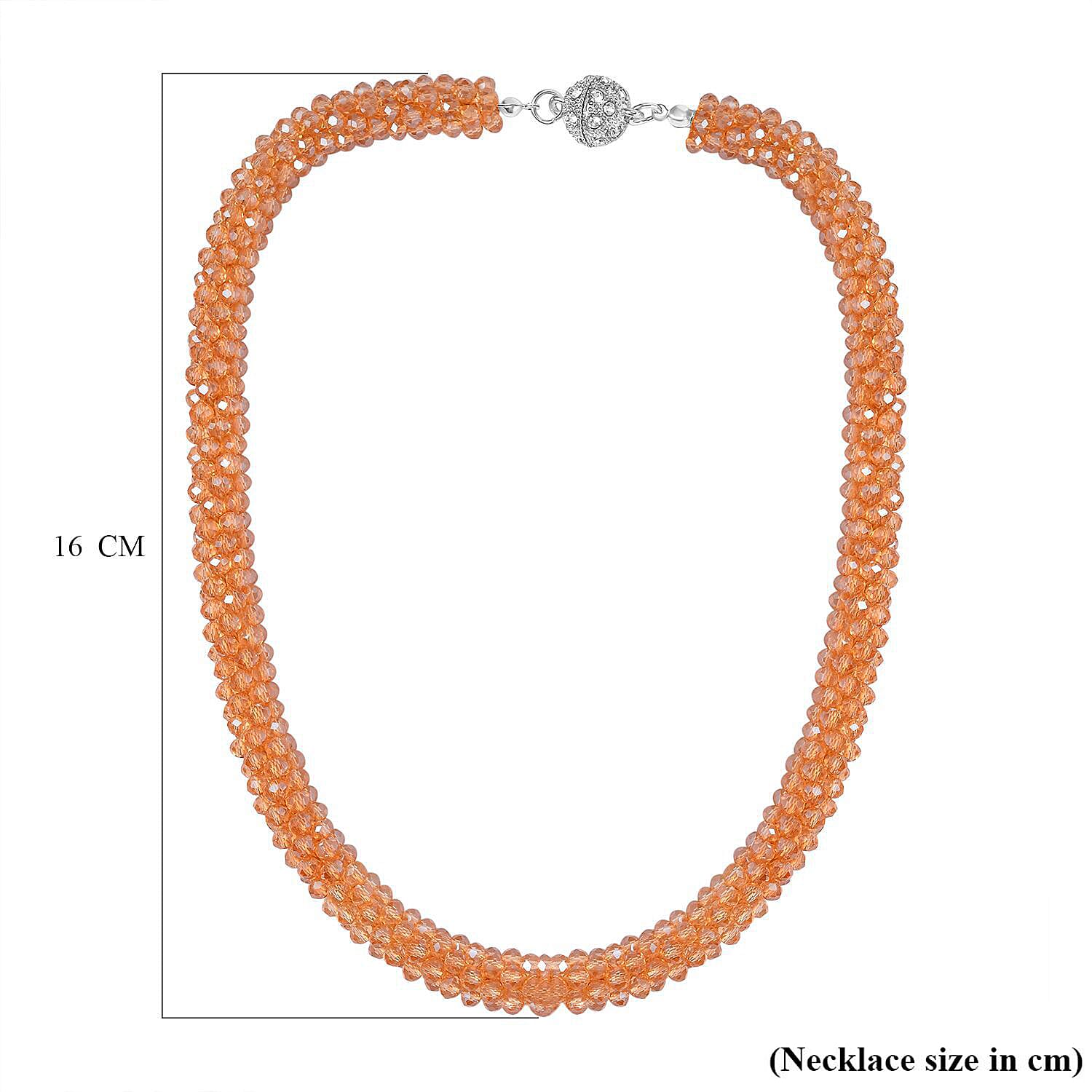 White Crystal Fancy Necklace (Size - 20)  0.020  Ct.