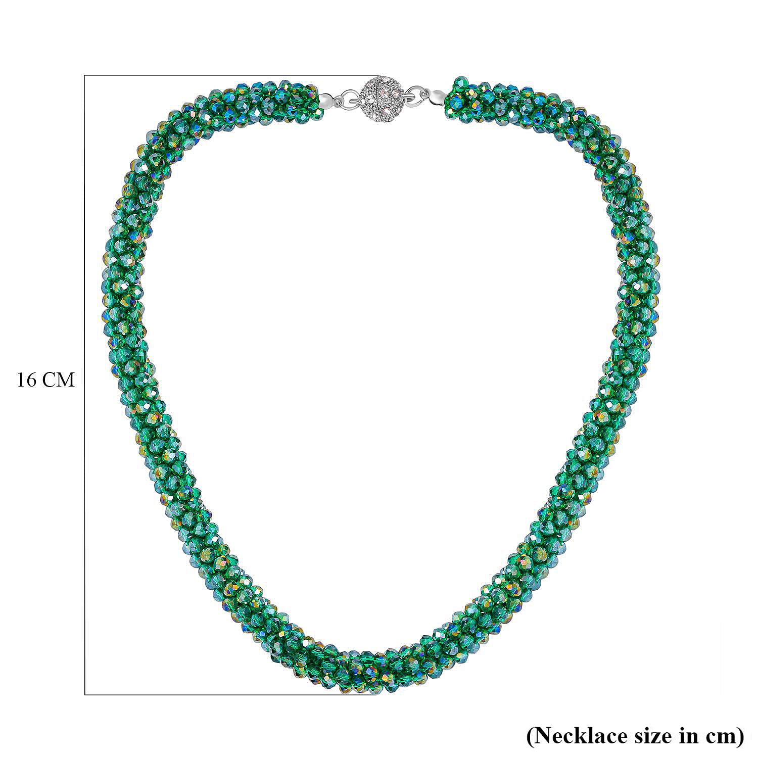 White Crystal Fancy Necklace (Size - 20)  0.020  Ct.