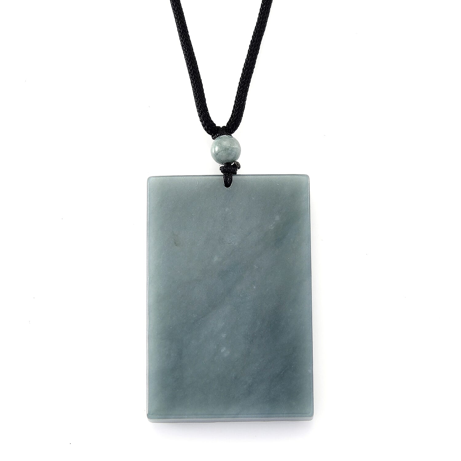 Natural Type A Jadeite Jesus Necklace with Black Cord (Size 28) 150.00 Ct.