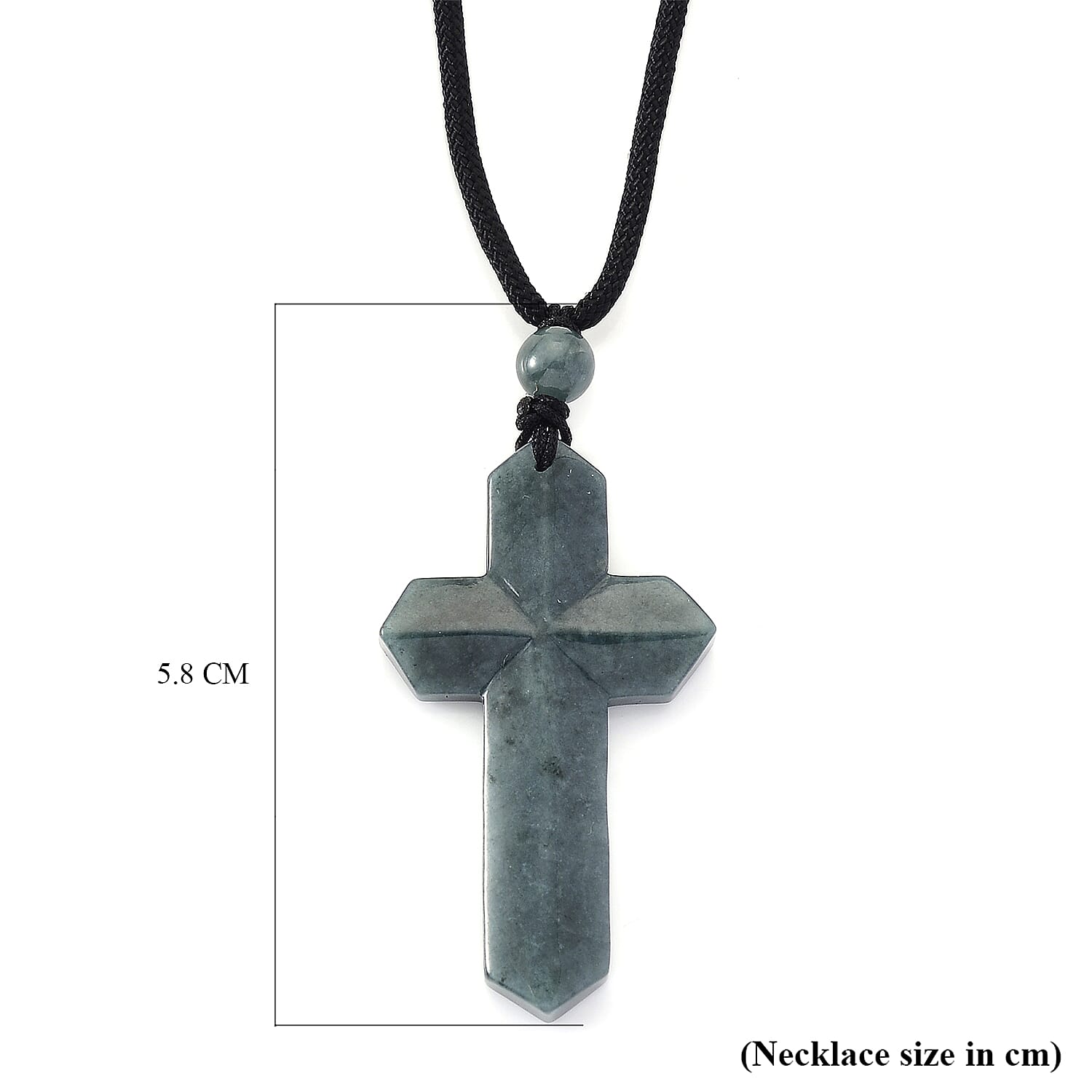 Natural Type A Jadeite Cross Necklace 55.00 Ct.