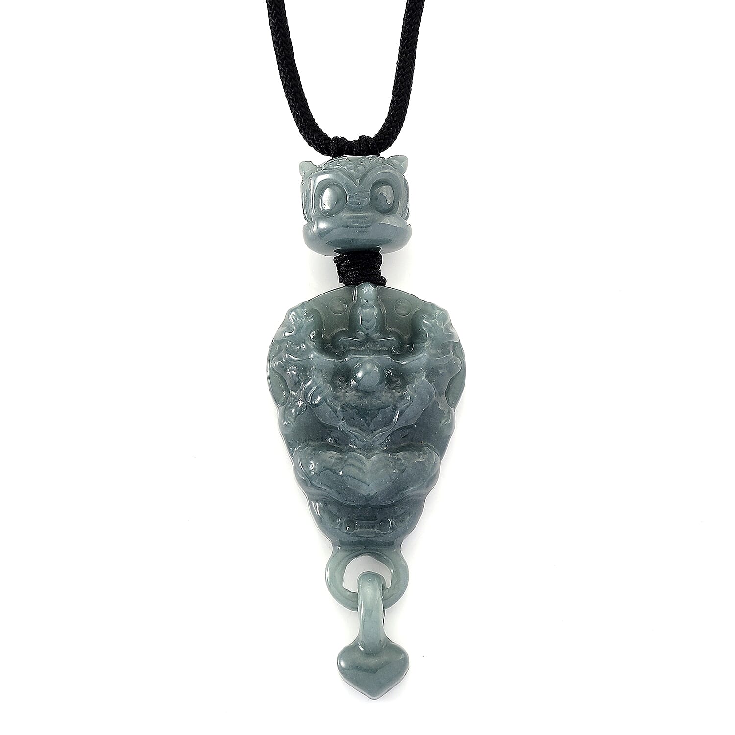 Natural Type A Jadeite Dragon Head Necklace 95.00 Ct.