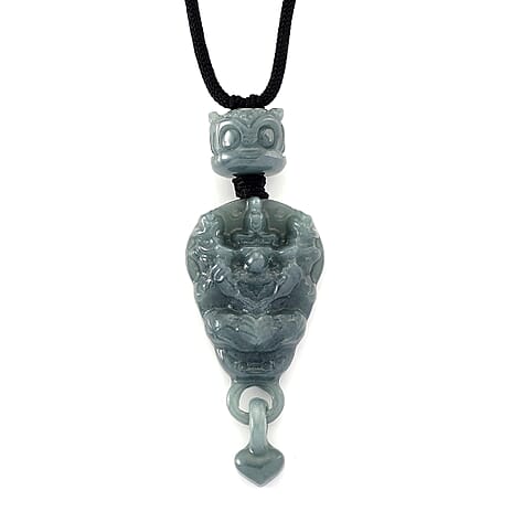Natural Type A Jadeite Dragon Head Necklace 95.00 Ct.