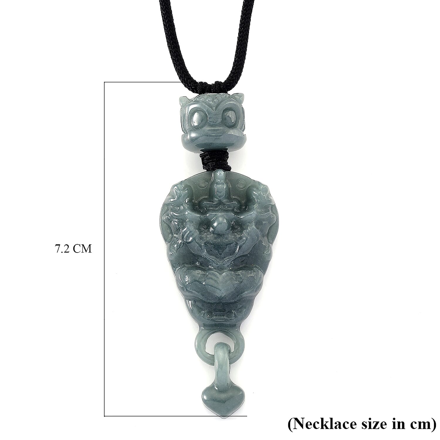 Natural Type A Jadeite Dragon Head Necklace 95.00 Ct.