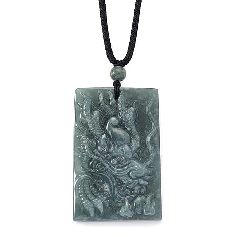 Natural Type A Jadeite Dragon Necklace 150.00 Ct.