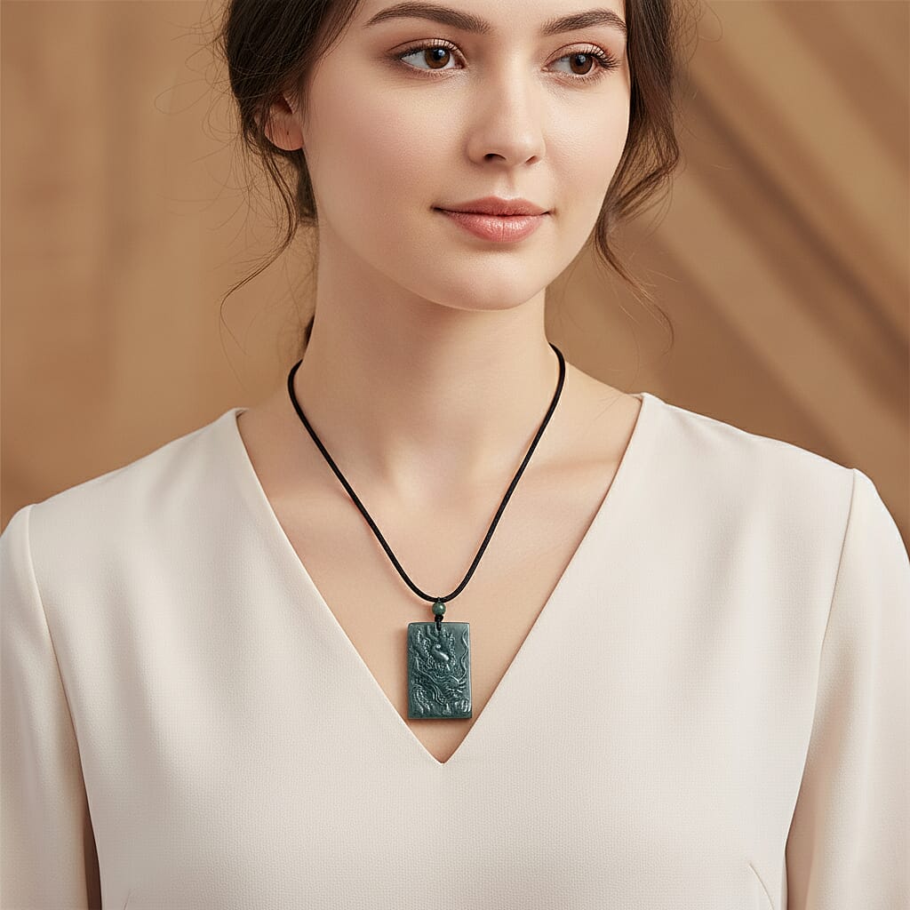 Natural Type A Jadeite Dragon Necklace 150.00 Ct.