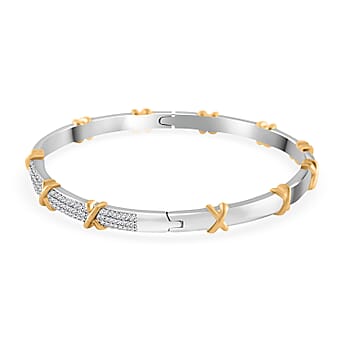 https://tjcuk.sirv.com/Products/83/1/8312519/White-Cubic-Zirconia-X-Design-Bangle-Size-7-5-in-Two-Tone-Plated_8312519_2.jpg?w=342&h=342