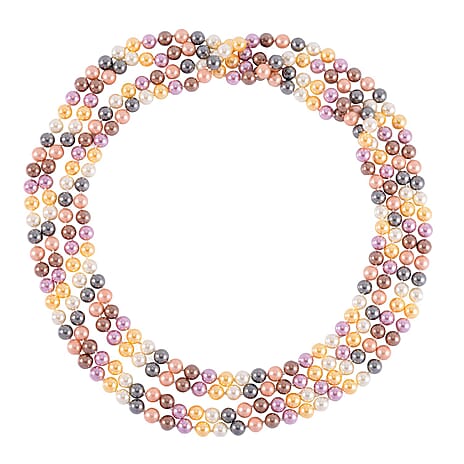 Multi Colour Shell Pearl Stone Necklace (Size - 100)