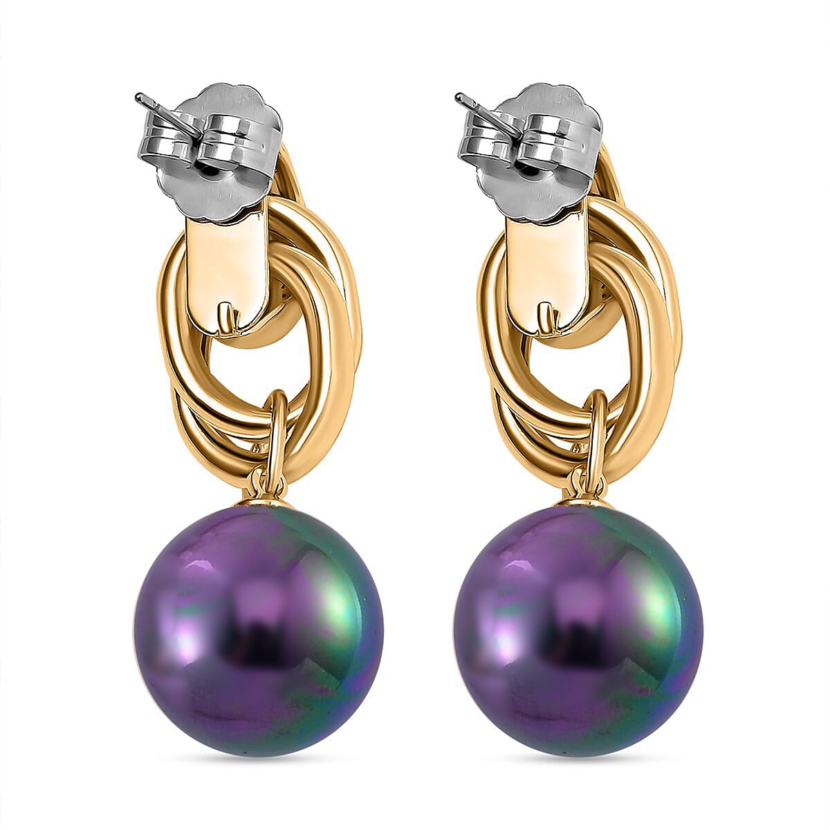 Tahitian Colour Shell Pearl Drop Earring with Push Back