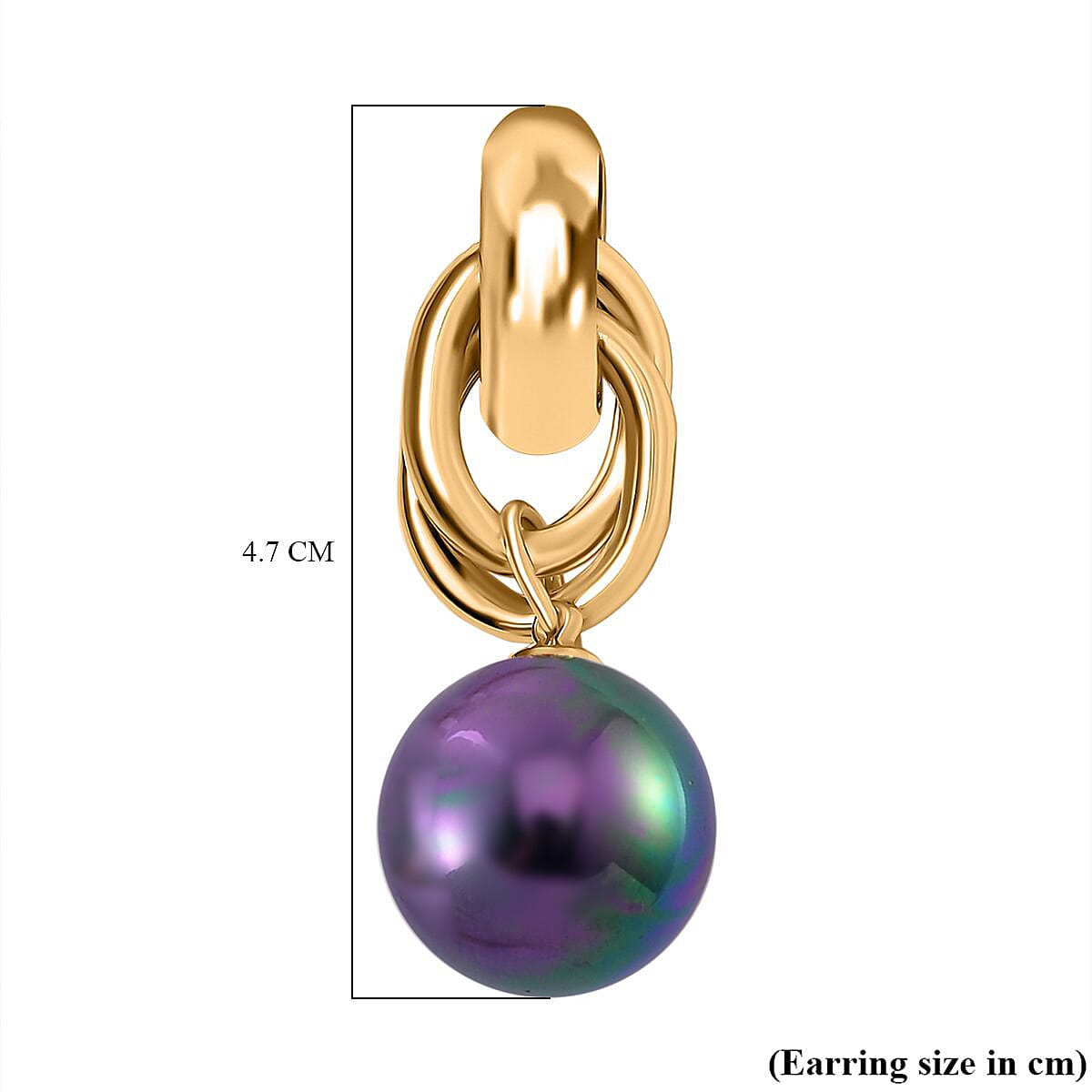 Tahitian Colour Shell Pearl Drop Earring with Push Back