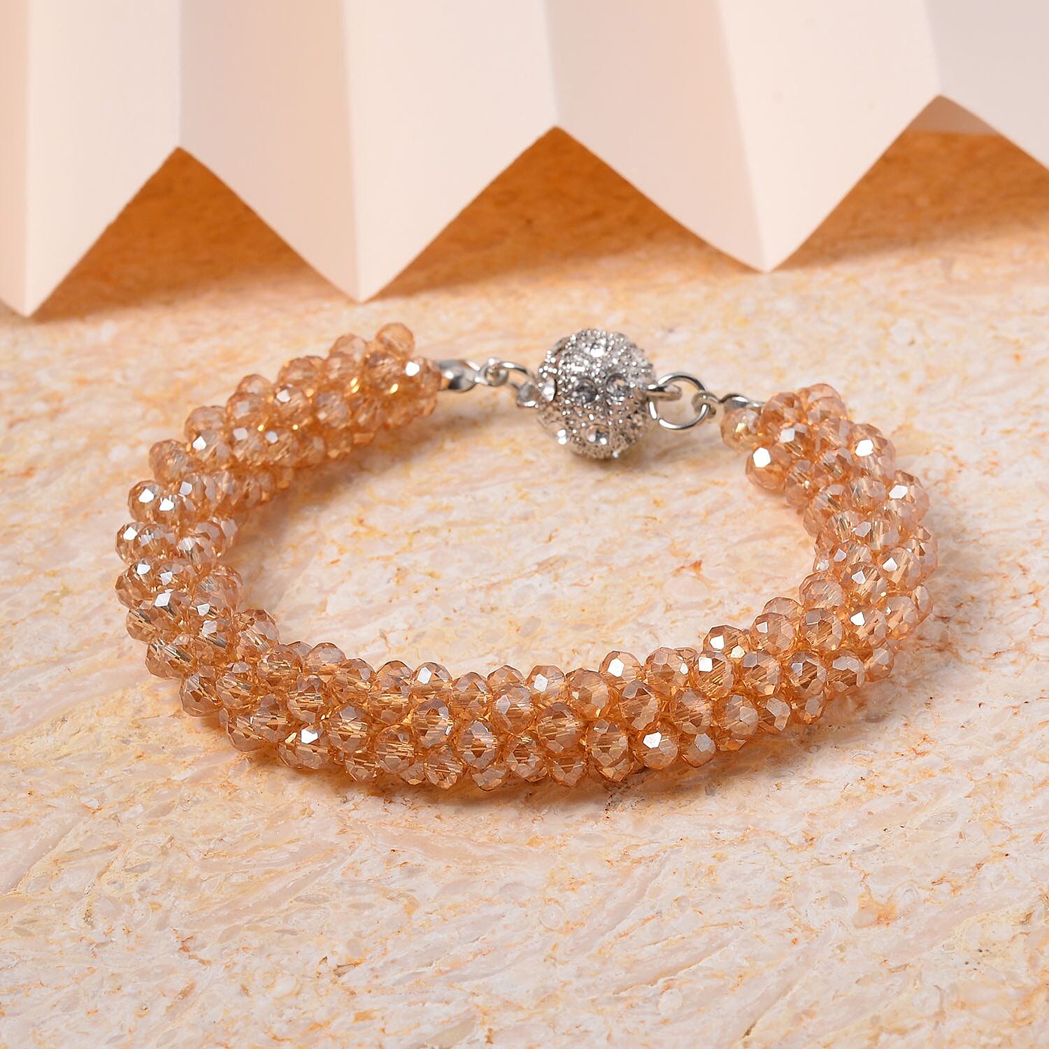 White Crystal Fancy Bracelet (Size - 7.5)  0.020  Ct.