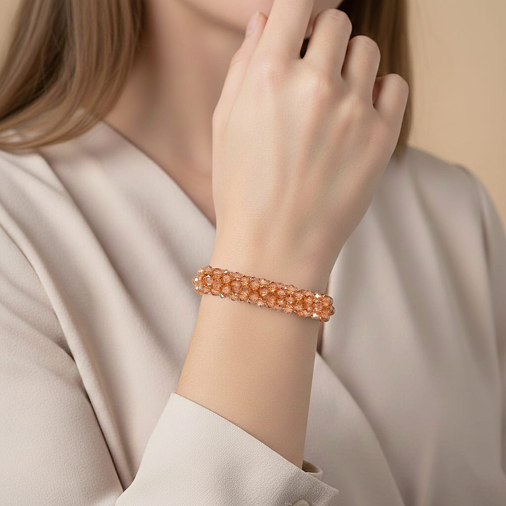 White Crystal Fancy Bracelet (Size - 7.5)  0.020  Ct.