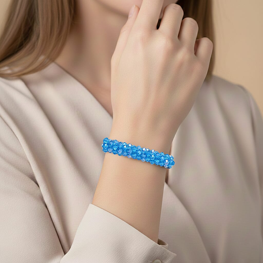 White Crystal Fancy Bracelet (Size - 7.5)  0.020  Ct.