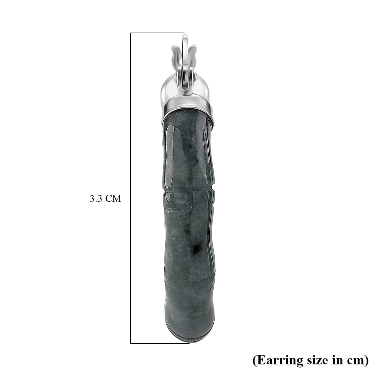 D'Joy Natural Type A Jadeite Beads Earring in Rhodium Overlay Sterling Silver 20.00 Ct.