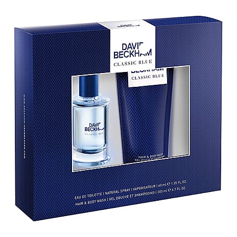 David Beckham Gift Set for Men Classic Blue Eau De Toilette and Shower Gel, 50-200ml