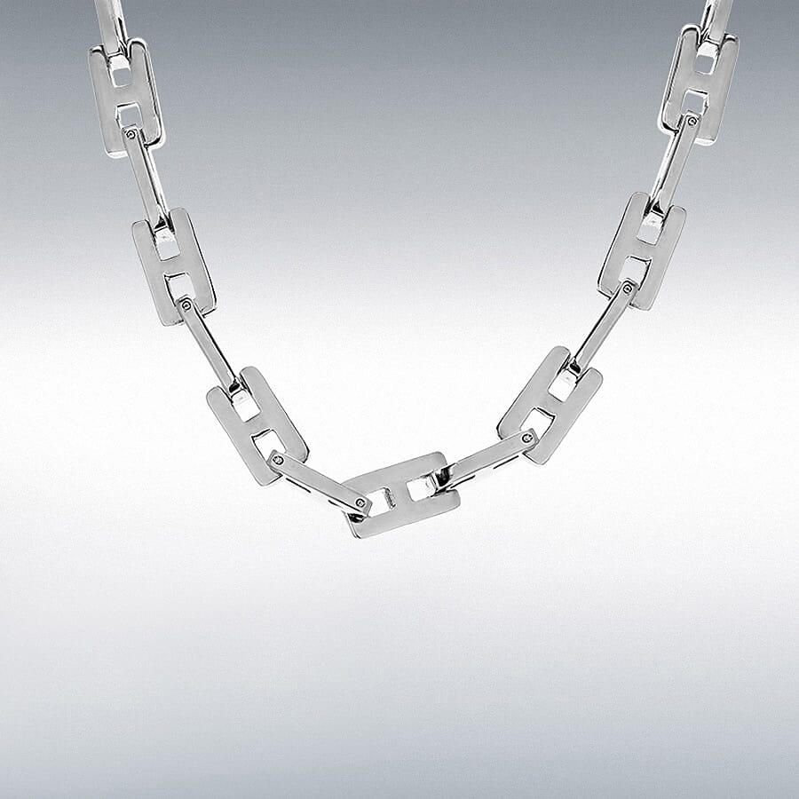 Hatton Garden Designer ONE TIME Closeout - White Gold Plated Link Necklace (Size 21)