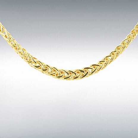 9K Yellow Gold Graduated Spiga Necklace (Size 18) with Lobster Clasp, Gold Wt. 6.30 Gms