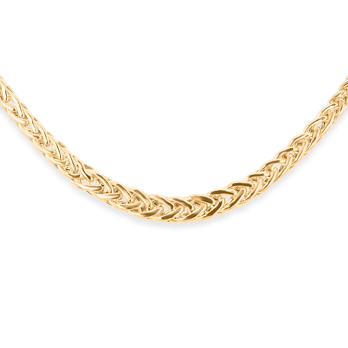 9K Yellow Gold Graduated Spiga Necklace (Size 18) with Lobster Clasp, Gold Wt. 6.30 Gms