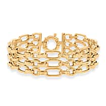 Designer Inspired - 9K Yellow Gold Figaro Bracelet (Size 8) with Senorita Clasp, Gold Wt. 16.40 Gms.