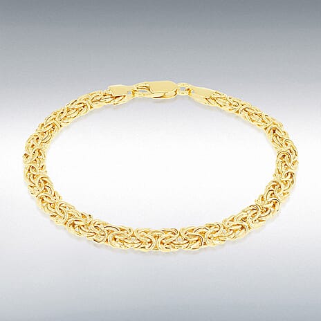 9K Yellow Gold Handmade Byzantine Bracelet (Size 7) with Lobster Clasp, Gold Wt. 6.40 Gms.