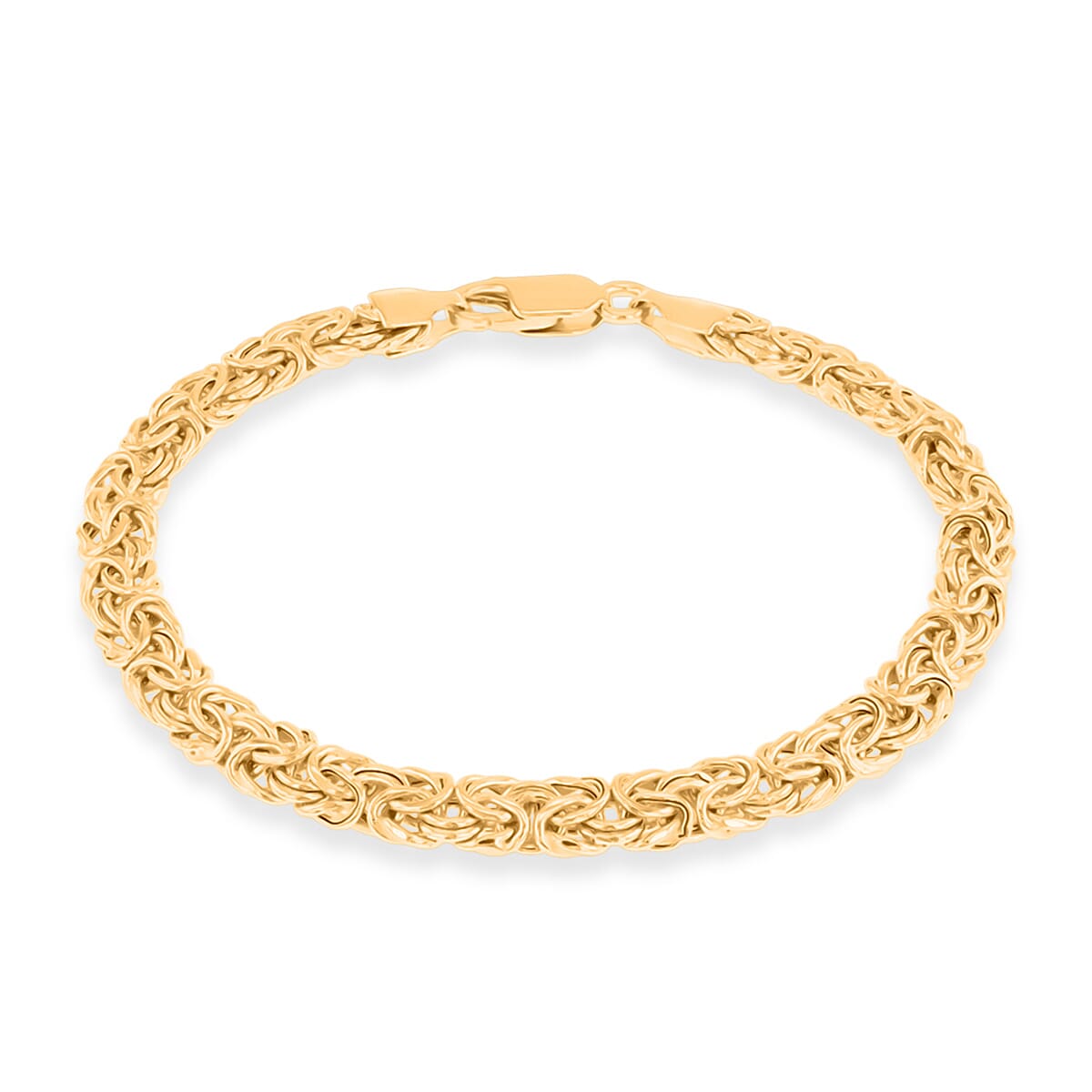 9K Yellow Gold Handmade Byzantine Bracelet (Size 7) with Lobster Clasp, Gold Wt. 6.40 Gms.