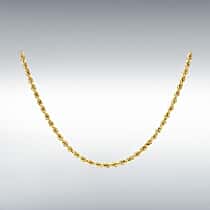 9K Yellow Gold Rope Necklace (Size 24) with Spring Ring Clasp, Gold Wt. 11.90 Gms.