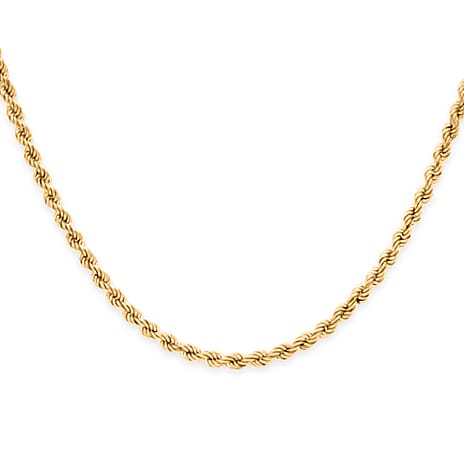 Close Out Deal - 9K Yellow Gold Rope Necklace (Size 30) with Spring Ring Clasp, Gold Wt. 14.20 Gms.