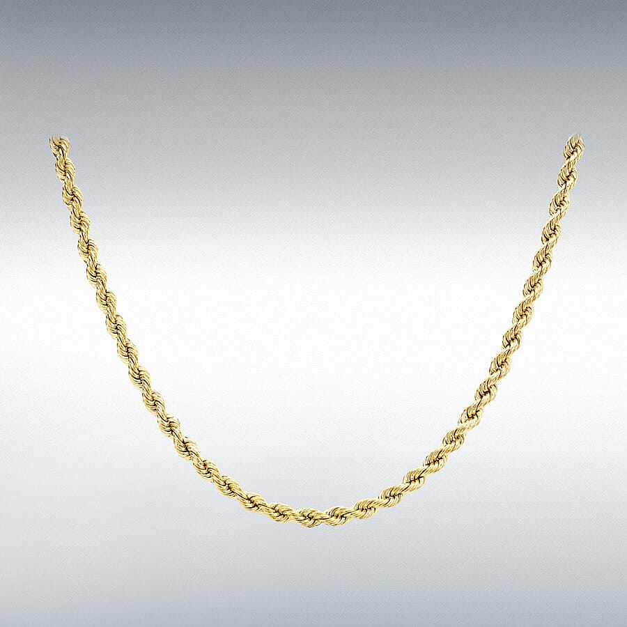 Close Out Deal - 9K Yellow Gold Rope Necklace (Size 24) with Spring Ring Clasp, Gold Wt. 12.20 Gms.