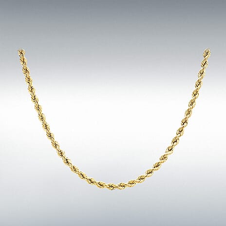 Close Out Deal - 9K Yellow Gold Rope Necklace (Size 24) with Spring Ring Clasp, Gold Wt. 12.20 Gms.