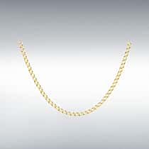 Close Out Deal - 9K Yellow Gold 4.5MM Flat Curb Necklace (Size 20) with Lobster Clasp
