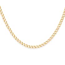 Close Out Deal - 9K Yellow Gold 4.5MM Flat Curb Necklace (Size 20) with Lobster Clasp