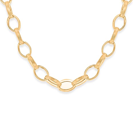 LIMITED EDITION - 9K Yellow Gold Text Oval Belcher Necklace (Size 20) with Lobster Clasp, Gold Wt. 12.60 Gms.